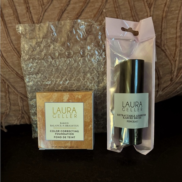Laura Geller Makeup Laura Geller Baked Balance Brighten Foundation Set With Kabuki Brush New